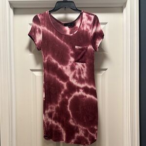 Vibe Maroon Tie-Dye Dress